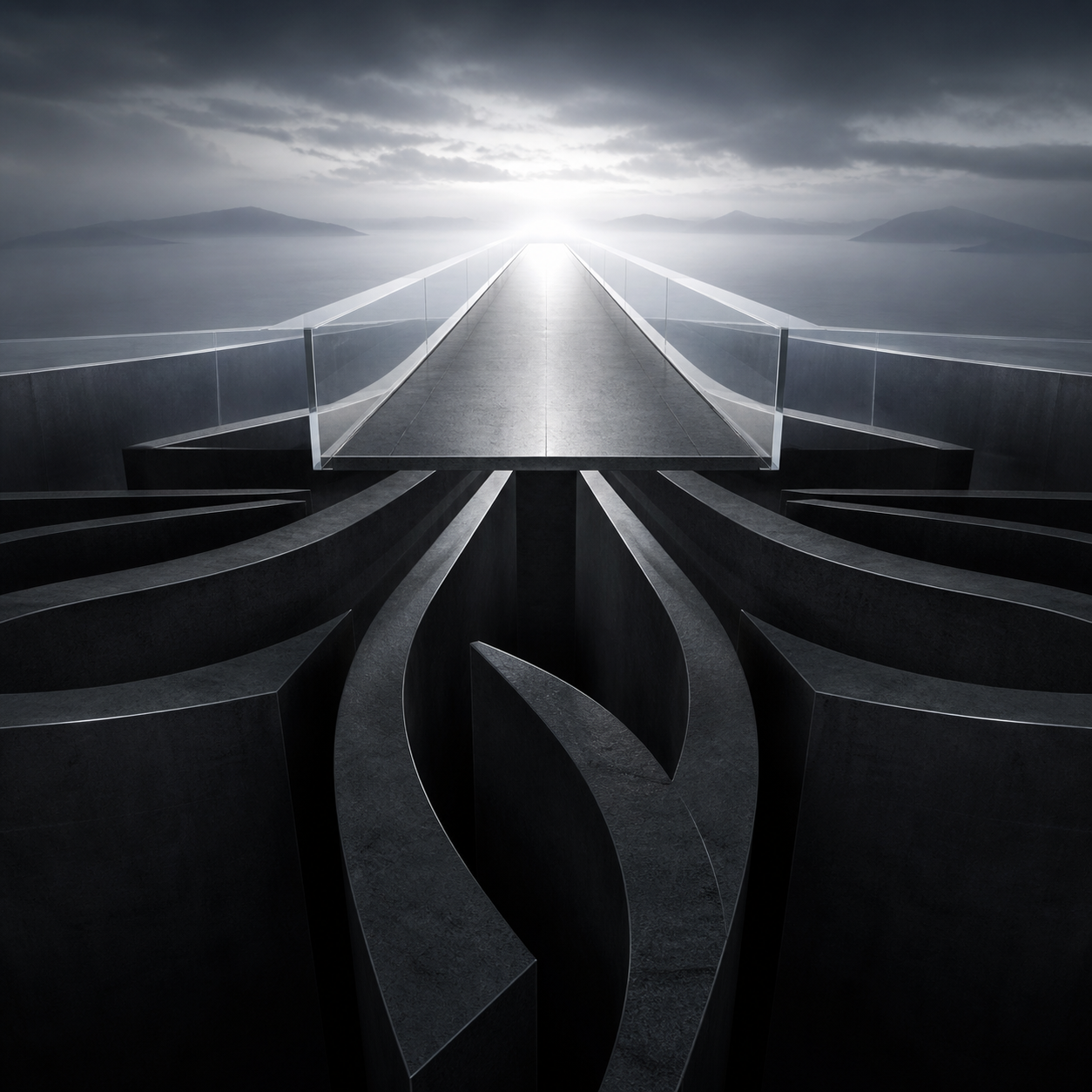 Abstract pathways converging into a clear transformation strategy